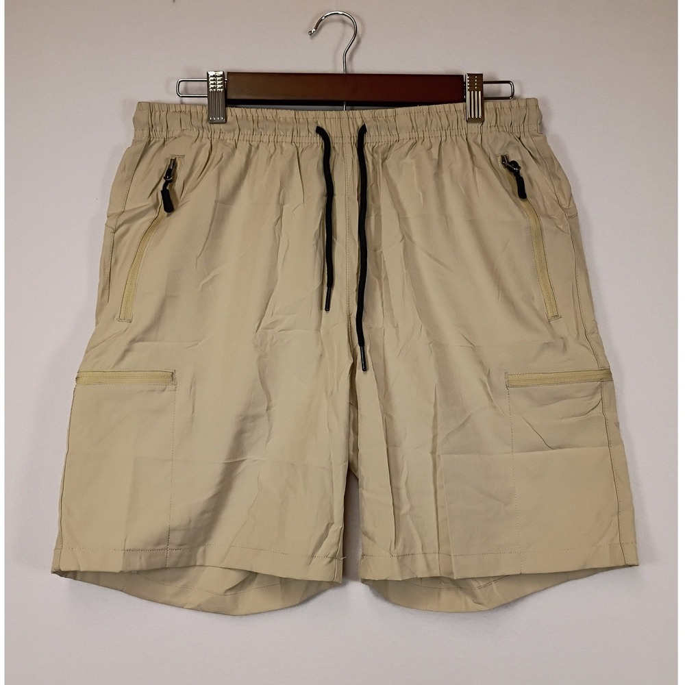Gorpcore Santiny Mens Size M Beige Zippered Cargo Hiking Shorts